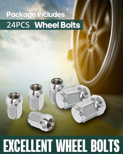 Image of SCITOO 24Pcs Lug Nuts M14x1.5 Wheel Lug Nut 3 /4 inch(19mm) Hex End Lug Nuts Replacement for Buick for Cadillac for Chevrolet Series