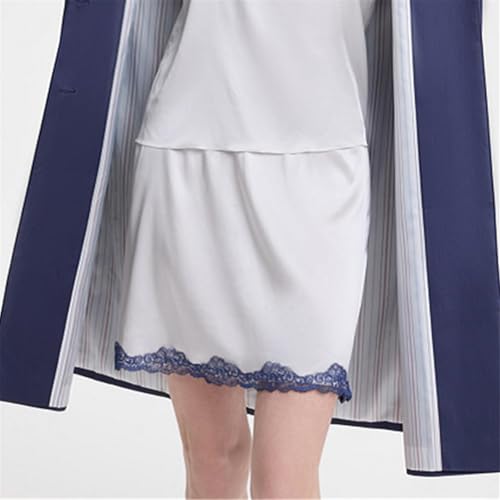 Women Satin Silk Mini Skirt Low Rise Lace Patchwork A Line Short Skirts Silky Layered Underskirts Y2k Half Slips3