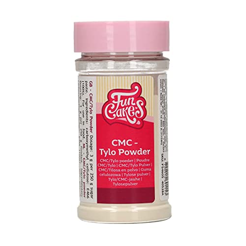 FunCakes CMC - Polvo de Tilosa: Para endurecer el fondant para modelar, hacer pegamento comestible. 60g.
