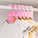Whaline Acrylic Baby Closet Dividers Pink Hanging Infant Clothes Hanger Separators Thicken Baby Wardrobe Organizers for Home Nursery Supplies, 6.7 x 3 Inch, 8Pcs