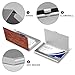 VstaDank Red Brick Wall Business Card Holder Fashion Aluminum Alloy Flip Cover Credit Card Holder High End Professional Name Cards Case Exquisite Pocket Metal Cards Holder for Work