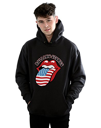 Absolute Cult Rolling Stones Men's American Flag Hoodie Black X-Large