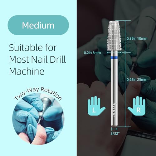 Foret à ongles carbure bidirectionnel de sécurité de 3/32" gel - 3
