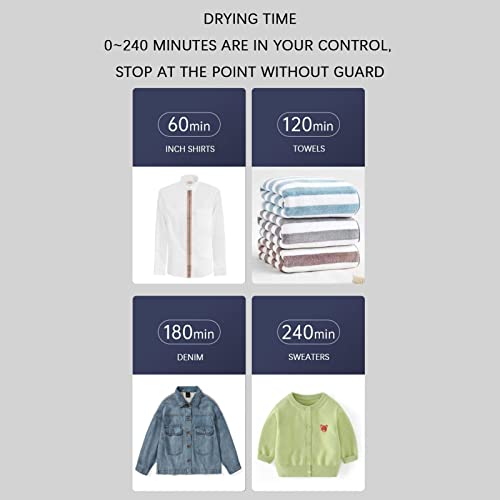MWCBD Elektrische wasdroger, Draagbare Wasdroger Verwarming, Geluidsarme droger, 3 Tarief temperatuurregeling kleding voor Appartementen, VR, Wasserij - Image 5