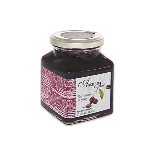 AMARENA di visciole di Cantiano - Sciroppo di visciole prodotto con ricetta della tradizione contadina ed artigianale - 4 vasetti da 335 g cad