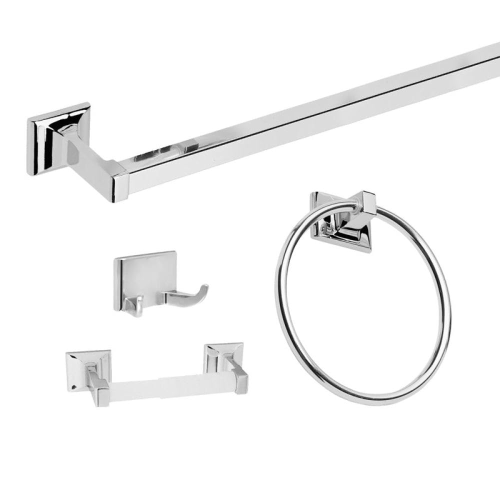 Kit ferramenta per bagno in bronzo lucidato a olio 4 pezzi, cromato