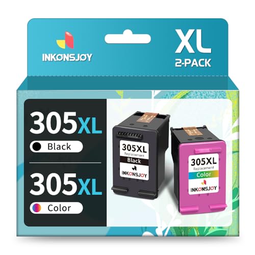 INKONSJOY 305XL Remanufacturado Cartuchos de Tinta HP 305 Negro y Color Compatible con Impresoras de Inyección de Tinta DeskJet 2820e 2710 2720 2720e 2721 Plus 4110 4120 4130 Envy 6010 6020 6022 6032