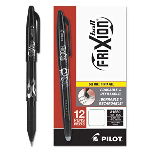 Pilot FriXion Ball Bolígrafo de Gel Borrable Negro 12un
