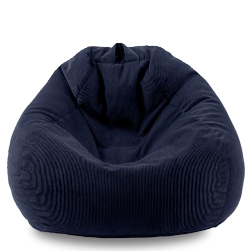 Image of 4FT Memory Foam Bean Bag Chairs for Adults Women Men Teen Sofa Comfoy Chair Large Beans Bags Sofa Navy Blue 4FT