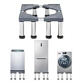 Support universel pour machine à laver et réfrigérateur avec 8 pieds robustes Largeur réglable 45-70 cm Base sèche-linge pour lave-linge et congélateur (hauteur : 24-27 cm)