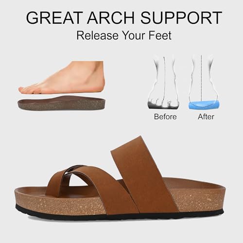 Image of Centrino Men's Berkin-Style Slip-On Sandals | Open Toe Design | Soft PU Footbed | Lightweight & Comfortable | Arch Support | On-Grip Sole | Casual Outdoor Wear (6864)