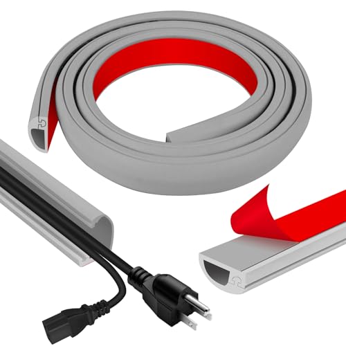 Image of Cord Wall Cover, 39in Self-Adhesive Wire Covers for Cords on Wall, Extension Cable Hider for Floor, Mounted Tv, Home and Office Cavity 0.63 inch Wx0.31 H