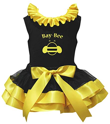 Disfraz vestido de niña de 1 a 8 años con camisa blanca cuadros dorados y falda de pétalos