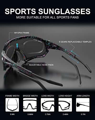 X-TIGER Occhiali da Ciclismo,Polarizzati per TR90