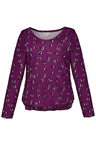 GINA LAURA Shirt Relaxed mit Blätterdruck Felpa, Rosso (Rot 58), 46 (Taglia Produttore: Large) Donna