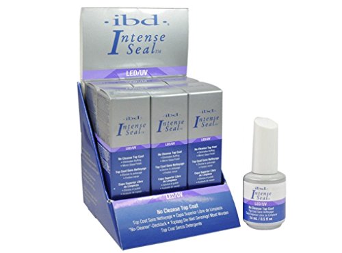 Ibd LED/UV No Cleanse Top Coat Eliminates Buffing Mirror Glass Finish.- Size 0.5 Fl.oz / 14ml (Pack of 6)