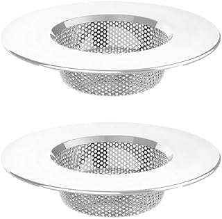 (2 Pack) 7.5CM Stainless Steel Kitchen Sink Strainer Plug, Tomario Standard Sink Strainer Drain Protector Hair Catcher for Bathroom, Kitchen Sink, Shower