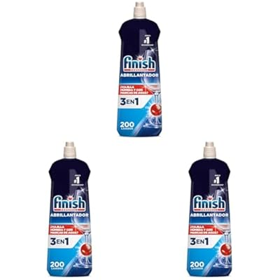 Finish Gel Abrillantador Lavavajillas  vajilla seca  brillante y sin marcas - 200 lavados  Paquete de 3 