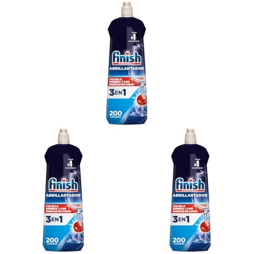 Finish Gel Abrillantador Lavavajillas, vajilla seca, brillante y sin marcas - 200 lavados (Paquete de 3)