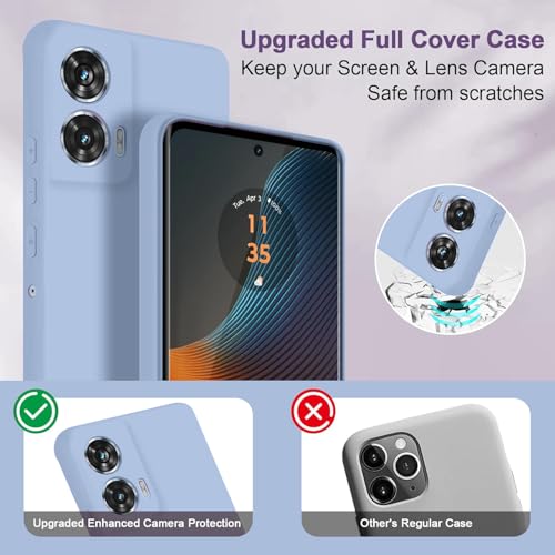 Image of DIZORO Microfiber Candy Case for Motorola G96 5G Smooth Touch Cushion Liquid Soft Silicone Gel Rubber Phone Cases Non-Slip Full Body Protective Shockproof Back Cover -Carolina