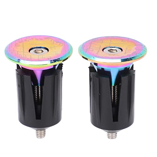 2PCS Expanding Mountain Bikes Inflatable Adjust Plated Colorful Aluminum Alloy Adjust Handlebar Bikes Bar Ends for Most Bicycles Road Bikes Mountain Bikes, Handlebar End Plugs, Handlebar End