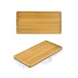 plateau Plateaux Décoratifs En Bois De Bambou Plateau Succulent Porte-Cactus Pot Plateau De Simple Elegan Home Design Décor Usine Pot Fleur Soucoupe De Forme Rectangulaire ( Color : S 17.5x8.8x1CM )