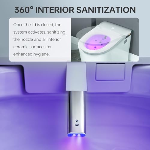 Image of WOODBRIDGE ADA Height Smart Toilet - Auto Lid Open /Close, Foot Sensor, Zero Pressure System, Aromatherapy System, Self-Cleaning Nozzle, Multi-Function Washing & Warm Air Dry