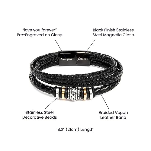 GLAVICY To Our Grandson Bracelet, Bracelet Grad Gift, Bracelets For Grandson From Grandparent, Birthday Gift Bracelets with Message Card and Box #9 by GLAVICY - Image 2