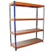 Monster Racking - Estantería S-Rax de Acero Sin Tornillos Azul y Naranja 150cm x 50cm x 180cm