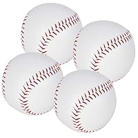 Lunaanda 4 PCs Soft Baseball, Soft Übung Baseballs, Softball -Trainingsball, genähte T -Ball, Rounders Bälle, weiches Leder für Erwachsene Jugendtraining professionelle Baseballspiele