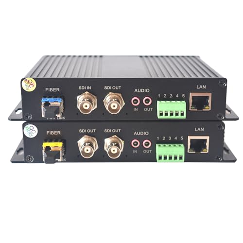 Image of 3G-SDI Over Fiber Optic Media Converter, SDI Video/Audio/100Mbps Ethernet/RS-422 Data to Fiber Extender Adapter, LC-LC Singlemode Single Fiber up to 20Km, 3G SFP Optical Module Include A Pair