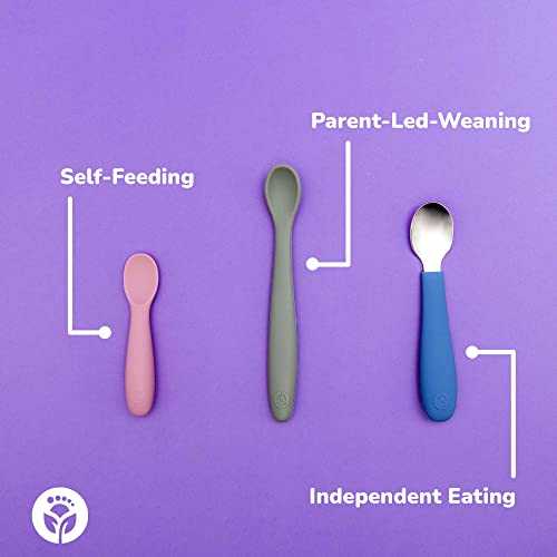Weesprout Toddler Utensils, 3 Forks & 3 Spoons, 18/8 Stainless Steel & Food Grade Silicone, Thick Easy-Grip Handles, Perfect Length For New Self Feeders, Gentle On Gums & Teeth, Dishwasher Safe thumb #4