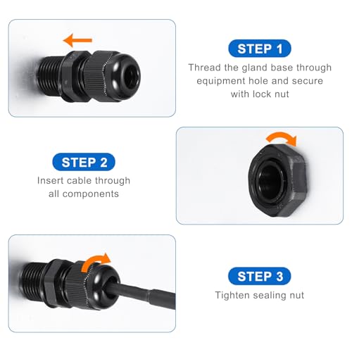 Prensaestopas NPT1/2 con doble sellado impermeable IP68 contra la humedad 6