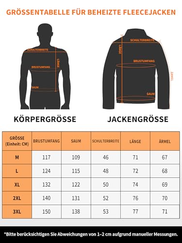 Beheizbare Jacke für Herren und Damen mit 18400 mAh Powerbank