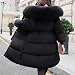 Generisch Winterjacke Damen Grosse Grössen, Wintermantel Damen Lang: Winterjacke Mit Schrägem Reißverschluss Mit Kapuze Kapuzenmantel Fleece Outdoorjacke Winddicht Parka Flauschmantel Schwarz XL