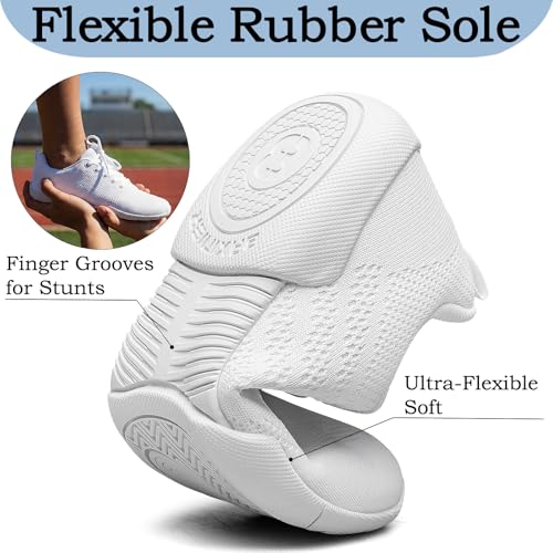 FUQIAO Girls White Cheer Shoes Lightweight Dance Sneakers 7.5 Women by FUQIAO - Image 5