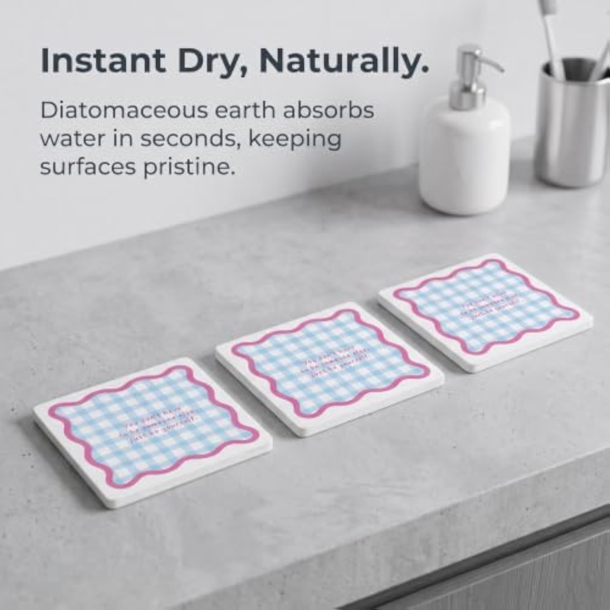 Diatomaceous Earth Absorbent Mat for Kitchen and Bathroom, Green
