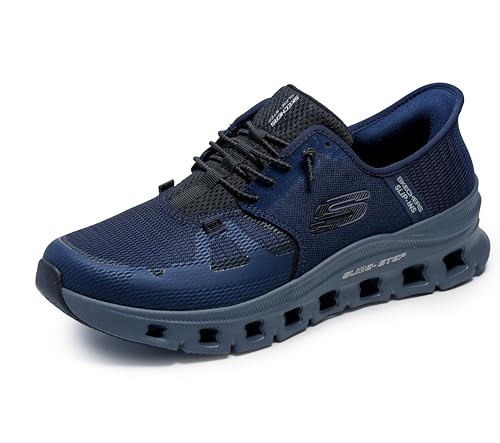 Skechers Men's Glide-Step Pro Hands Free Slip-in Sneaker, Navy/Charcoal, 11 Wide