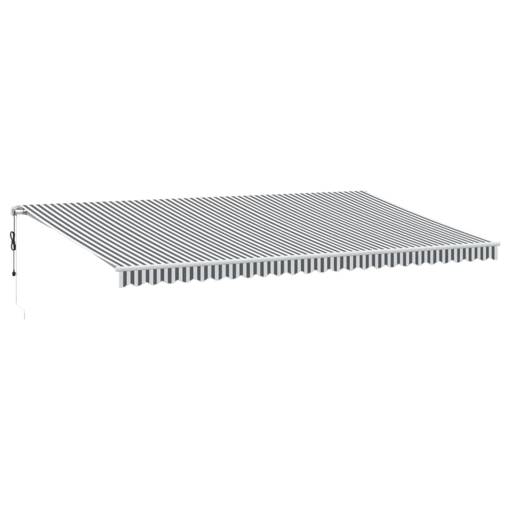 Festnight Store Banne Motorisé 6x3 Store banne Electrique avec Télécommande Auvent Rétractable à Bras Repliable pour Balcons Terrasse et Jardin-Anthracite et blanc-600 x 300 cm