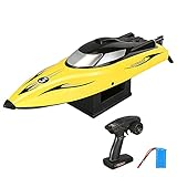 RC Boats - Remote Control Boats for Pools and Lakes, 30+KM/H Speed, Fast Race Boats for Kids and Adults, 4 Channel 2.4GHz Remote Control and Rechargeable Boat Battery