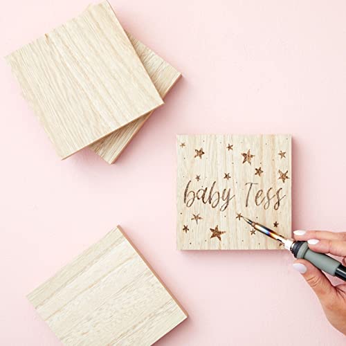 Bright Creations Unfinished Wood Painting Blocks - Wood Squares for DIY Craft & Photo Display - Smooth MDF Panels for Crafting & Stenciling - 5 x 5 in, 1 in Thick, 4 Pack - Thumbnail 5