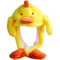 CHUNLINLAODA Sombrero de pato amarillo con orejas móviles,