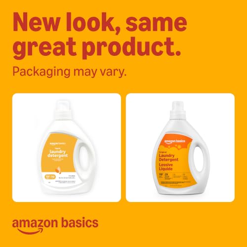 Image of Amazon Basics Laundry Detergent Liquid, Concentrated, Original Fresh Scent, 110 Loads, 82.5 Fl Oz, Packaging May Vary