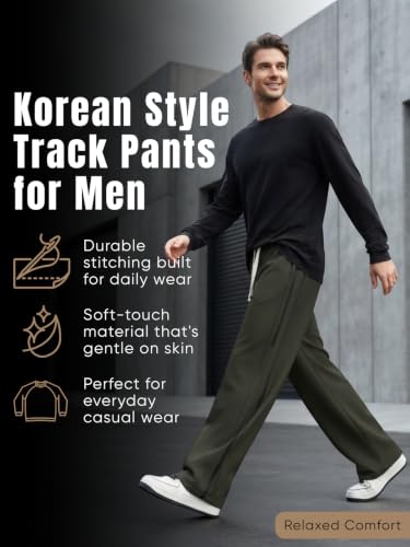 Image of GRECIILOOKS Korean Style Track Pants for Men - Loose Fit Lycra Cargo Joggers | Trendy Gym & Streetwear Bottoms with Utility Pockets (Available in Plus Size)