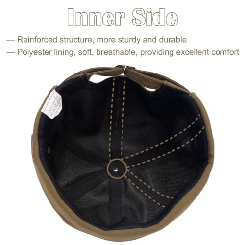 Image of Brimless Hats for Men Brimless Caps, Rolled Cuff Retro Docker Hat for Womens with Adjustable Beanie Hat