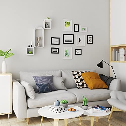 WOLTU Floating Shelves, White Cube Wall Shelves, Set of 3 Shelf Unit CD Photos Display Rack Wall Mounted,Bookcase Bookshelf for Bedroom, Living Room,Office,Bathroom,Kitchen