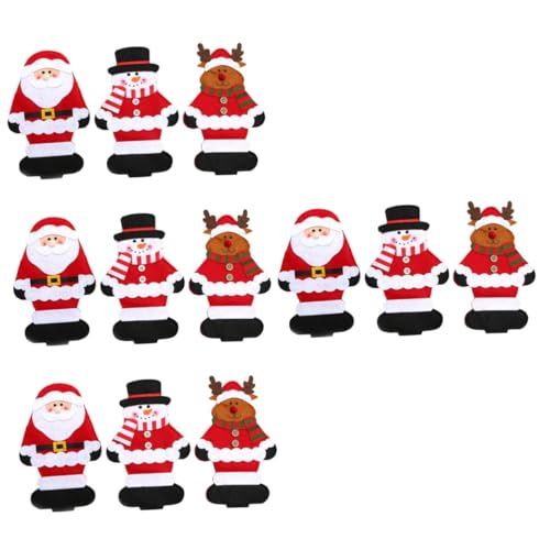 COLLBATH 4 Juegos Juego De Cubiertos De Navidad Manteles Navideños Christmas Tablecloth Adornos Navideños Plateados Decoración De Bandeja De Navidad En Niveles Bolsa De Vajilla 3 Piezas * 4