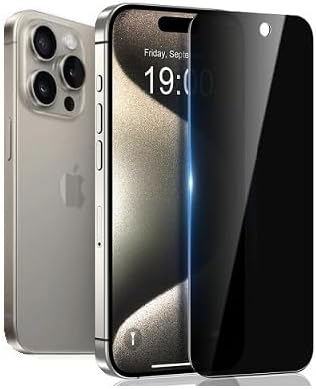 SafeCase EZ Unlock for iPhone 16 Pro Max Privacy Screen Protector, [0.1S Ultrasonic Fingerprint Support] [9H Glass] 25° Anti Spy Private Screen Protector Case Friendly, 1 Pack