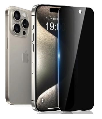 SafeCase EZ Unlock for iPhone 16 Pro Max Privacy Screen Protector, [0.1S Ultrasonic Fingerprint Support] [9H Glass] 25° Anti Spy Private Screen Protector Case Friendly, 1 Pack