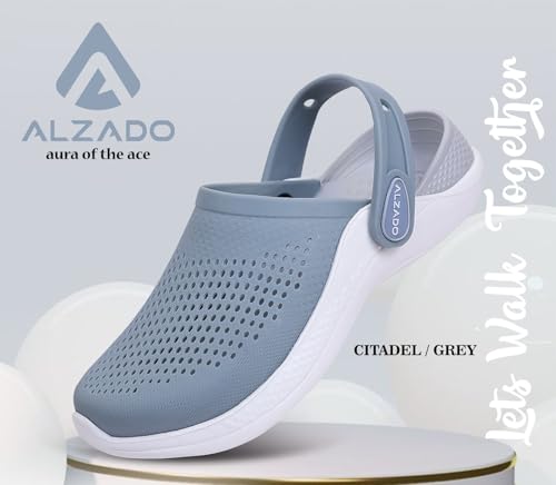 Image of Alzado Men's Classic Casual Sports Clogs /Sandals with Adjustable Back Strap for Adult | Comfortable & LightWeight| Stylish & Anti-Skid| Waterproof & Everyday Use Mules for Gents & Boys..